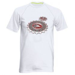 Мужская футболка для спорта Mercedes logo механизм - PrintSalon