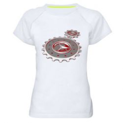 Женская футболка для спорта Mercedes logo механизм - PrintSalon