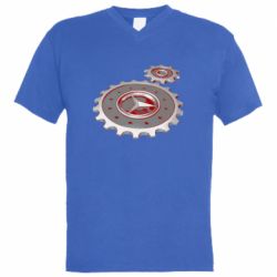 Мужская футболка  с V-образным вырезом Mercedes logo механизм - PrintSalon