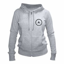 Женское худи на молнии Mercedes new logo - PrintSalon