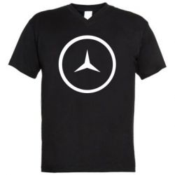 Мужская футболка  с V-образным вырезом Mercedes new logo - PrintSalon