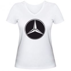 Женская футболка с V-образным вырезом Mercedes - PrintSalon