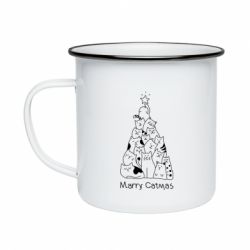 Кружка емальована Merry catmas - PrintSalon