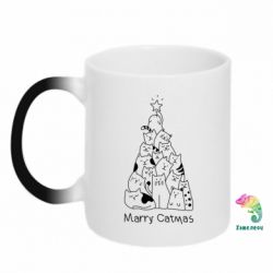 Чашка-хамелеон Merry catmas