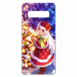 Чохол для Samsung S10+ Merry Christmas anime girl - PrintSalon