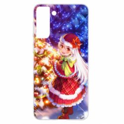 Чохол для Samsung S21+ Merry Christmas anime girl - PrintSalon