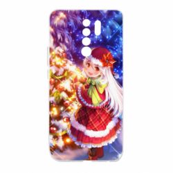 Чохол для Xiaomi Redmi 9 Merry Christmas anime girl - PrintSalon