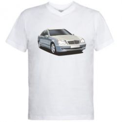 Мужская футболка  с V-образным вырезом Мерседес - PrintSalon