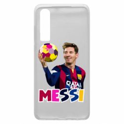 Чехол для Huawei P30 Месси с мячом, полигональный портрет-PrintSalon Чехол для Huawei P30 Месси с мячом, полигональный портрет