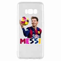 Чохол для Samsung S8 Мессі з м`ячем, полігональний портрет
