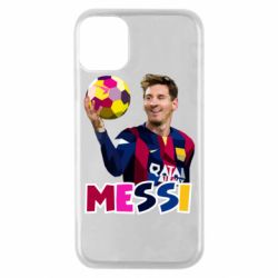 Чехол для iPhone 11 Pro Месси с мячом, полигональный портрет - PrintSalon