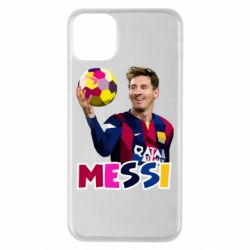 Чехол для iPhone 11 Pro Max Месси с мячом, полигональный портрет - PrintSalon