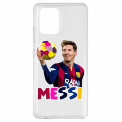 Чохол для Samsung S10 Lite Мессі з м`ячем, полігональний портрет