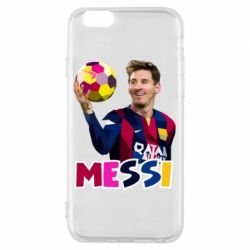 Чохол для iPhone 6/6S Мессі з м`ячем, полігональний портрет