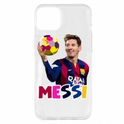 Чохол для iPhone 14 Plus Мессі з м`ячем, полігональний портрет-PrintSalon Чохол для iPhone 14 Plus Мессі з м`ячем, полігональний портрет
