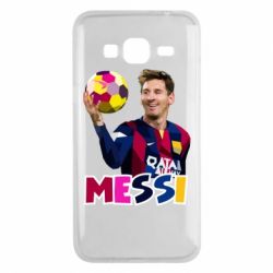 Чохол для Samsung J3 2016 Мессі з м`ячем, полігональний портрет