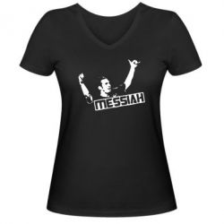 Женская футболка с V-образным вырезом Messi - PrintSalon