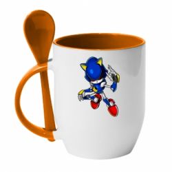 Чашка с ложкой Metal Sonic - PrintSalon
