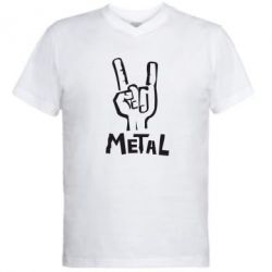 Мужская футболка  с V-образным вырезом Metal - PrintSalon