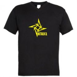 Мужская футболка  с V-образным вырезом Metallica Logotype - PrintSalon