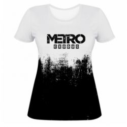 Жіноча 3D футболка Metro black logo - PrintSalon