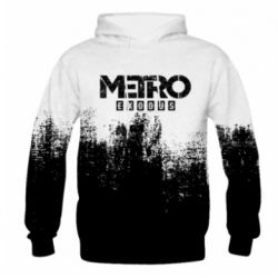 Чоловіче 3D худі Metro black logo - PrintSalon