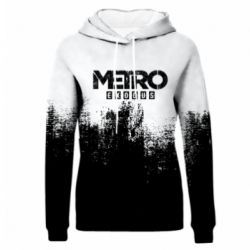 Жіноче 3D худі Metro black logo - PrintSalon