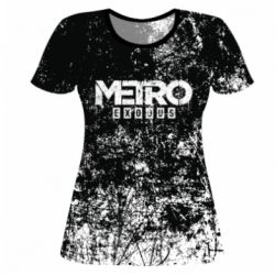 Женская футболка 3D Metro Exodus black and white - PrintSalon