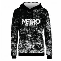 Женское 3D худи Metro Exodus black and white - PrintSalon
