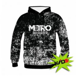 Детское 3D худи Metro Exodus black and white - PrintSalon