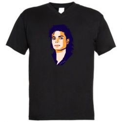 Мужская футболка  с V-образным вырезом Michael Jackson Graphics Cubism - PrintSalon
