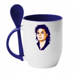 Чашка с ложкой Michael Jackson Graphics Cubism - PrintSalon