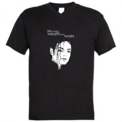 Мужская футболка  с V-образным вырезом Michael's wealth and woes - PrintSalon