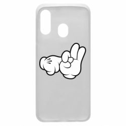 Чехол для Samsung A40 Mickey Mouse Hands "Chop-chop" - PrintSalon