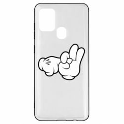 Чехол для Samsung A21s Mickey Mouse Hands "Chop-chop" - PrintSalon