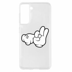 Чехол для Samsung S21 Mickey Mouse Hands "Chop-chop" - PrintSalon