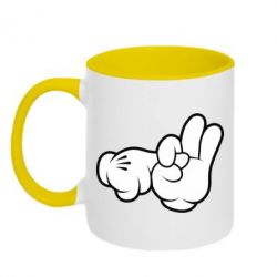 Чашка двухцветная 320ml Mickey Mouse Hands "Chop-chop" - PrintSalon