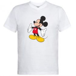 Мужская футболка  с V-образным вырезом Mickey Mouse - PrintSalon