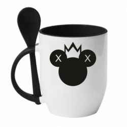 Чашка с ложкой Mickey with a crown - PrintSalon
