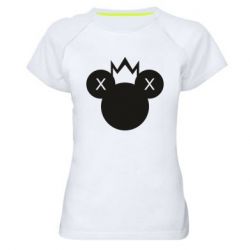 Женская футболка для спорта Mickey with a crown - PrintSalon