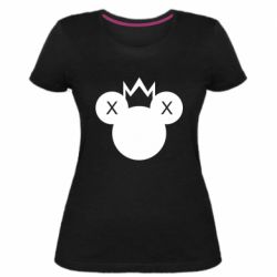 Женская премиум футболка Mickey with a crown