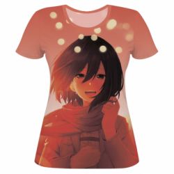 Жіноча 3D футболка Mikasa Ackerman hero - PrintSalon