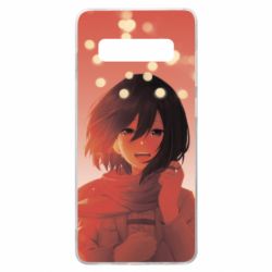 Чехол для Samsung S10+ Mikasa Ackerman hero-PrintSalon Чехол для Samsung S10+ Mikasa Ackerman hero