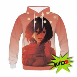 Дитяче 3D худі Mikasa Ackerman hero - PrintSalon