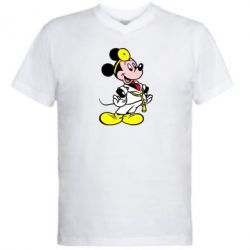 Мужская футболка  с V-образным вырезом Микки Доктор - PrintSalon