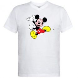 Чоловіча футболка з V-подібним вирізом Міккі Маус - PrintSalon