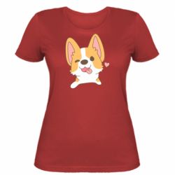 Женская футболка Милый корги - PrintSalon