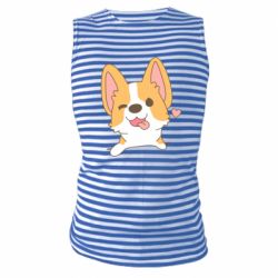 Майка-тельняшка Милый корги - PrintSalon