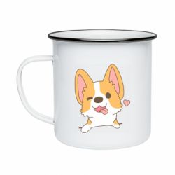 Кружка эмалированная Милый корги - PrintSalon