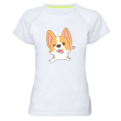 Женская футболка для спорта Милый корги - PrintSalon